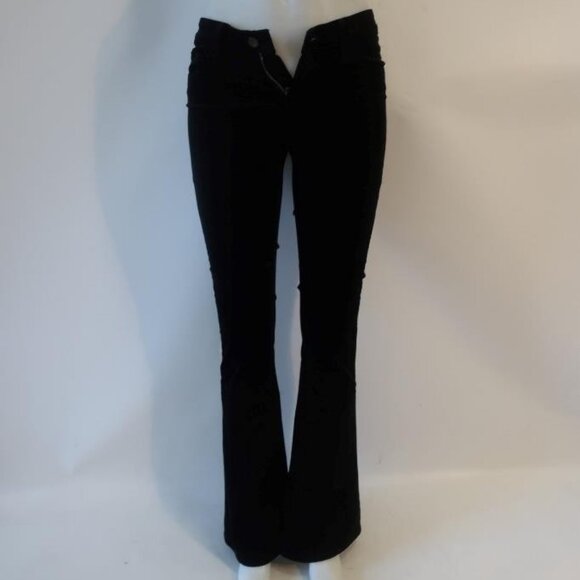 Women J Brand Martini Black Velvet Flared Jeans 26 - Picture 2 of 13